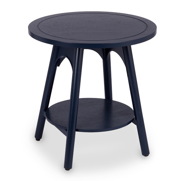 Kieran Round Navy Wood Side Table