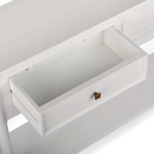 Genevieve White Wood Console Table