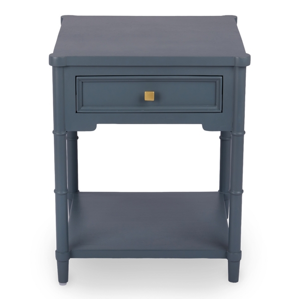 Genevieve French Blue Wood Side Table