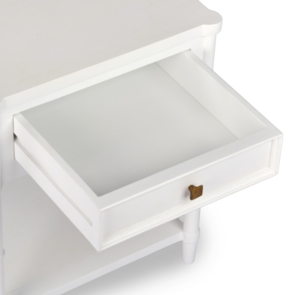 Genevieve White Wood Side Table