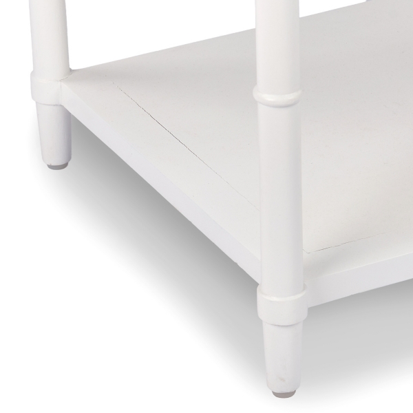 Genevieve White Wood Side Table