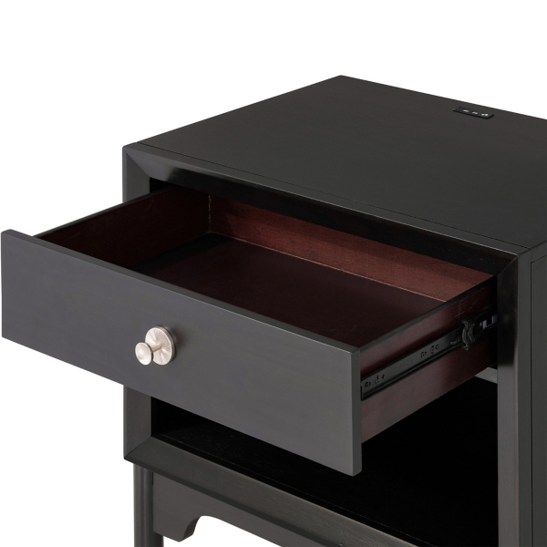 Forma Black Charging Nightstand with LED Light