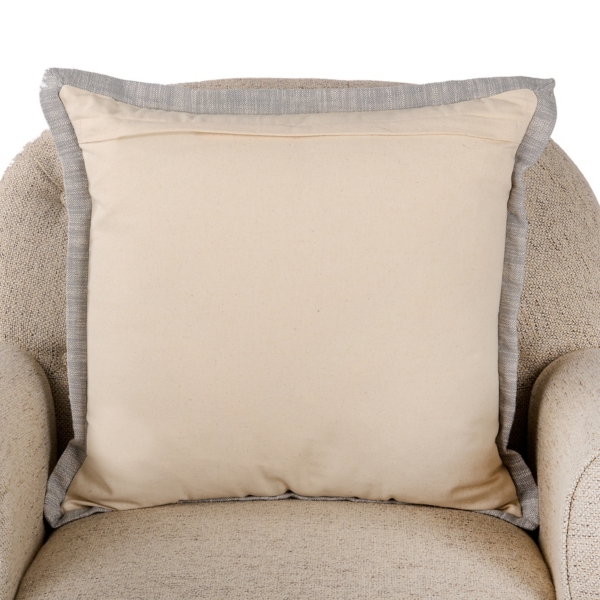 Gray Satin Stitch Trim Pillow