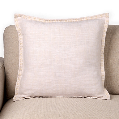 Denim Satin Stitch Trim Pillow
