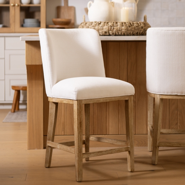 Capri Cream Upholstered Counter Stool