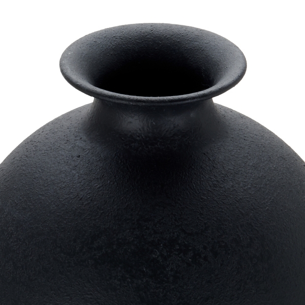 Matte Black Metal Floor Vase, 31 in.