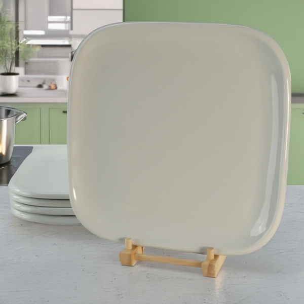 Alabaster Porcelain Dinner Plates, Set of 4