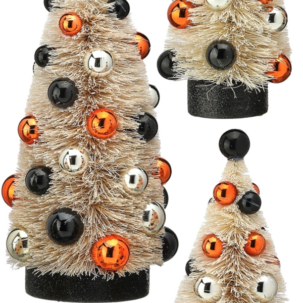 Halloween Sisal Trees, Set of 3