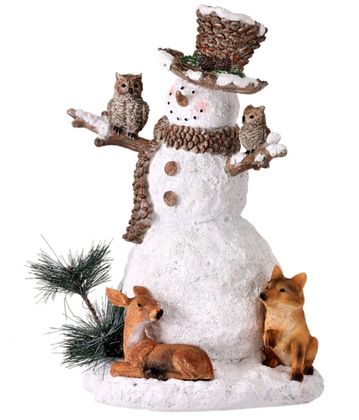 Forest Snowman with Friends Christmas Decoration