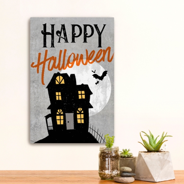 Happy Halloween Haunted House Canvas Print