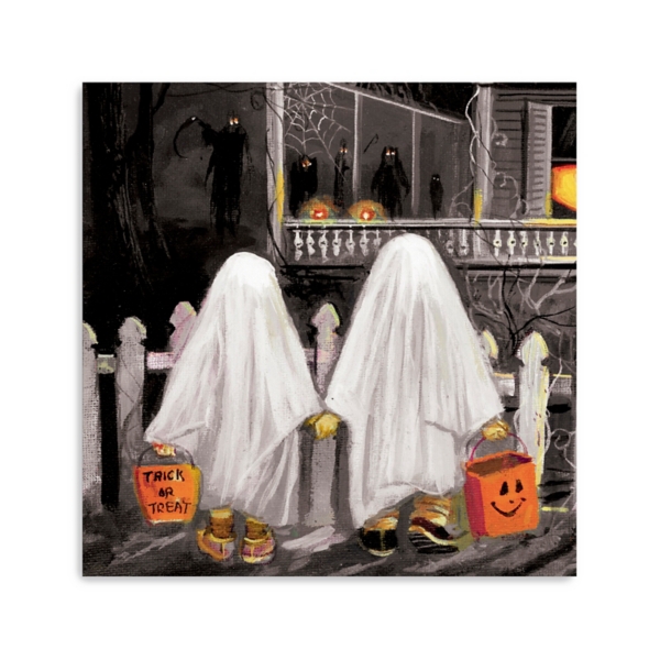 Trick or Treat Ghosts Halloween Canvas Art Print