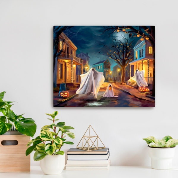 Halloween Street Party Canvas Art Print