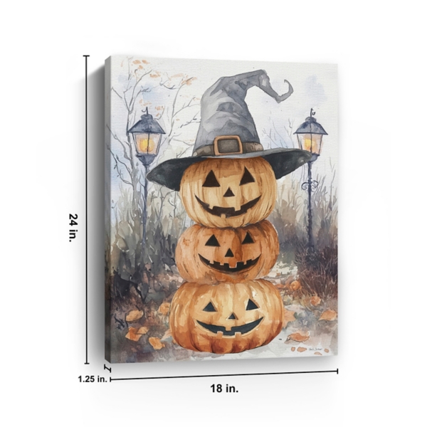 Jack O Lantern Stack Canvas Art Print, 18x24