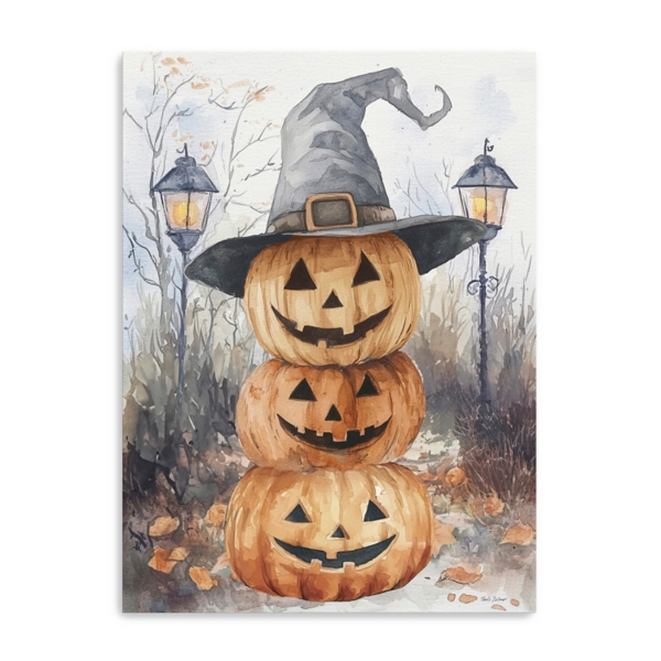 Jack O Lantern Stack Canvas Art Print, 24x32