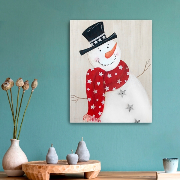 Festive Snowman I Canvas Art Print