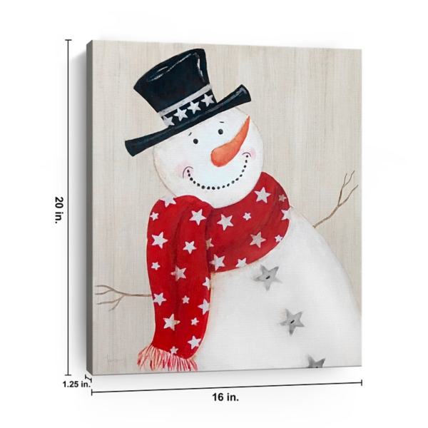 Festive Snowman I Canvas Art Print