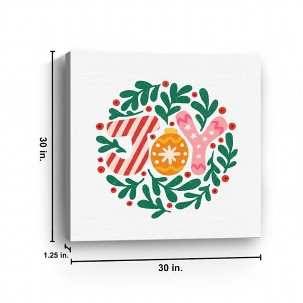 Pink Joy Christmas Canvas Art Print, 30x30