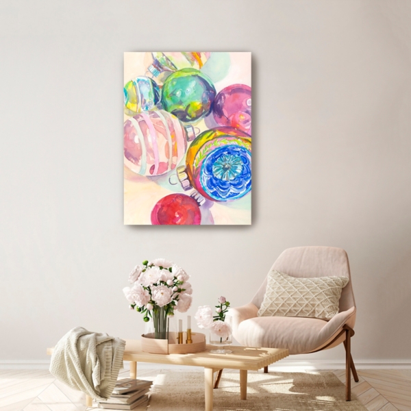 Shiny and Bright Christmas Canvas Art Print, 24x32