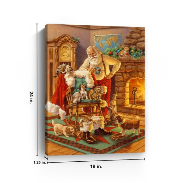 Santa and Friends Christmas Canvas Print