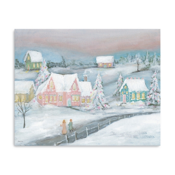 Candy Land Village Christmas Canvas Print, 16x20