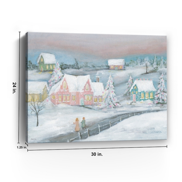 Candy Land Village Christmas Canvas Print, 24x30