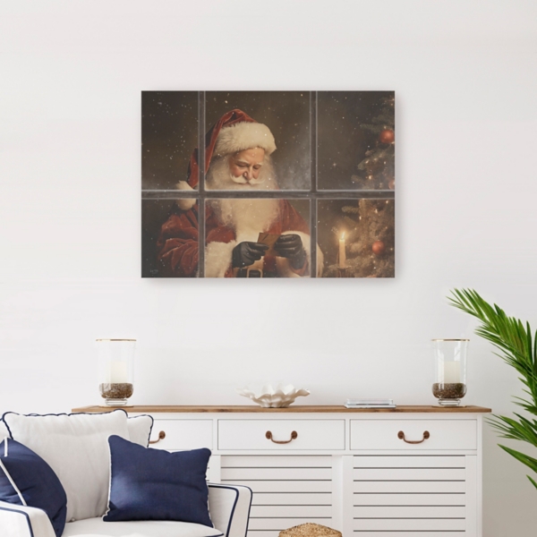 Sneaking up on Santa Christmas Canvas Print, 24x32
