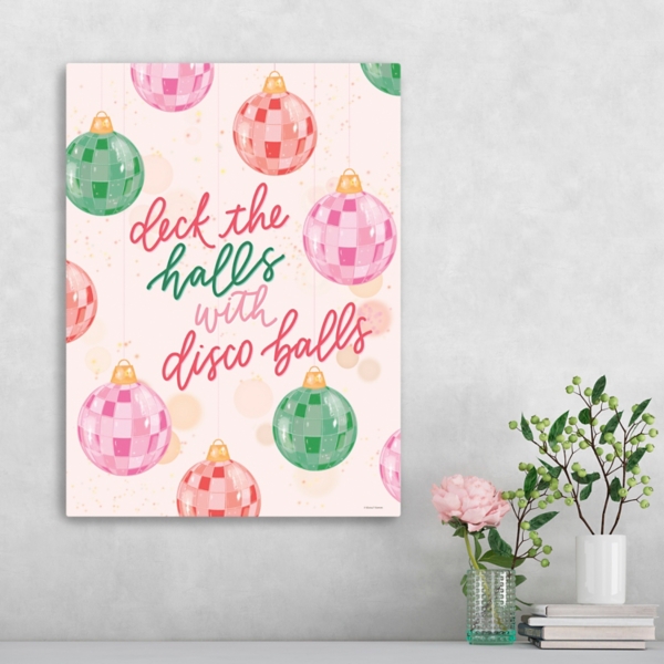 Deck the Halls Disco Balls Canvas Art Print