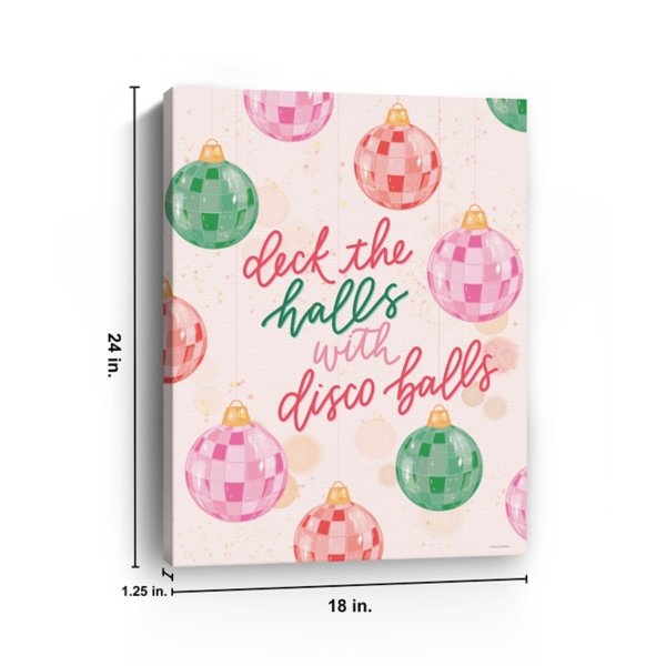 Deck the Halls Disco Balls Canvas Art Print