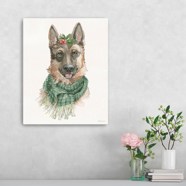 Winter Paws Shepherd Canvas Art Print, 16x20