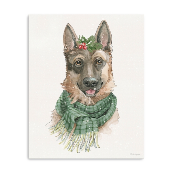 Winter Paws Shepherd Canvas Art Print, 24x30