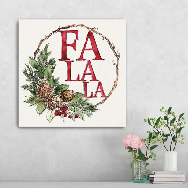 Fa La La Christmas Wreath Canvas Art Print
