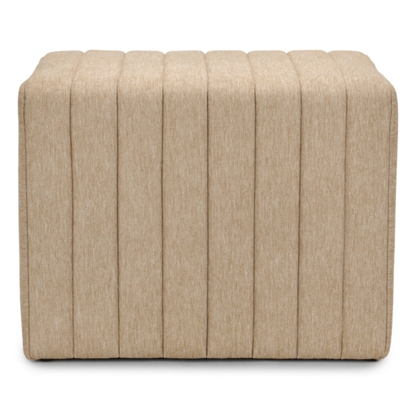 Natural Taylor Ribbed Fabric Ottoman
