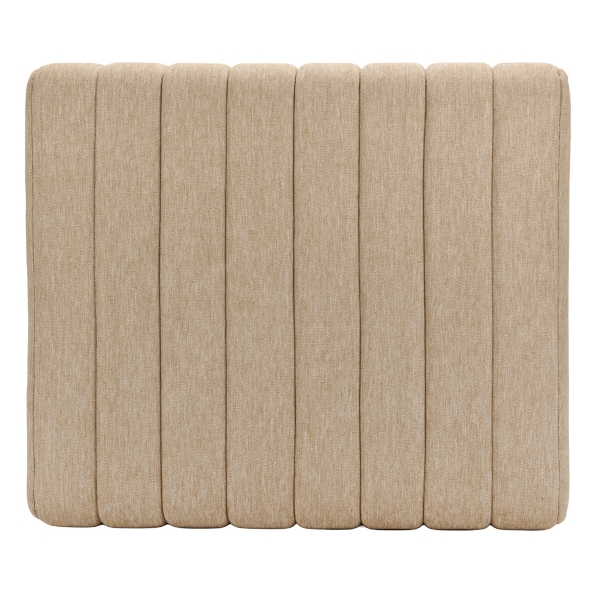 Natural Taylor Ribbed Fabric Ottoman