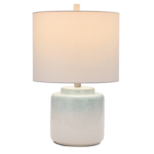 Light Blue and Cream Ombre Ceramic Table Lamp