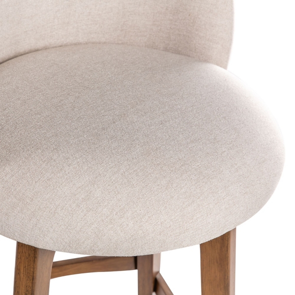 Garet Cream Upholstered Swivel Counter Stool