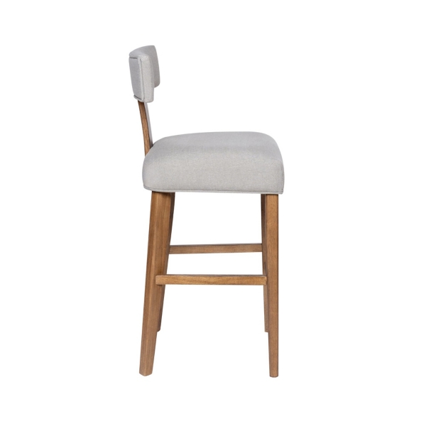 Thalia Gray Upholstered T-Back Bar Stool