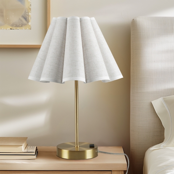 Chique Gold Metal Charging Table Lamp
