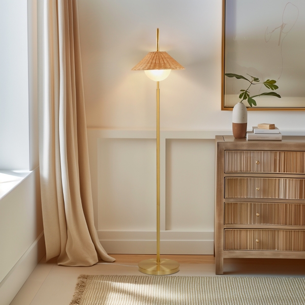 Laguna Rattan Weave Shade Floor Lamp