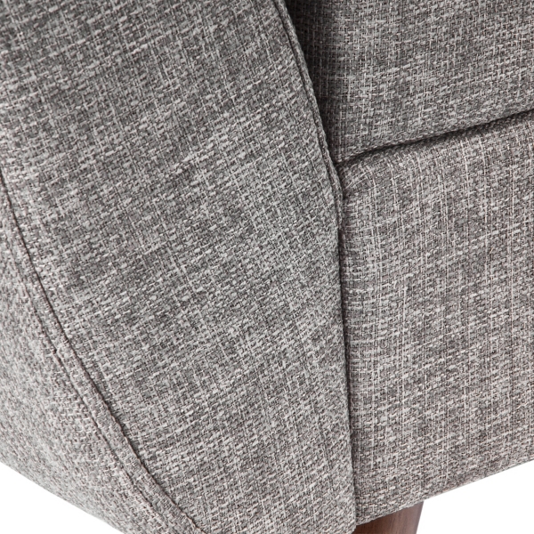 Gray Woven Storage Bench with Wood Legs