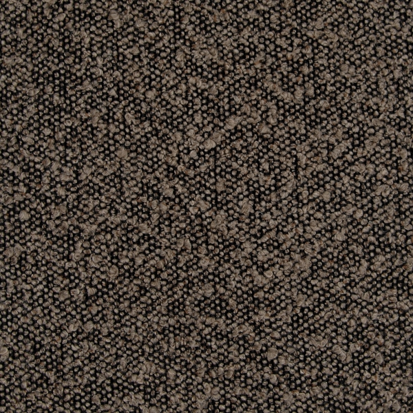 Rounded Dark Brown Boucle Storage Bench