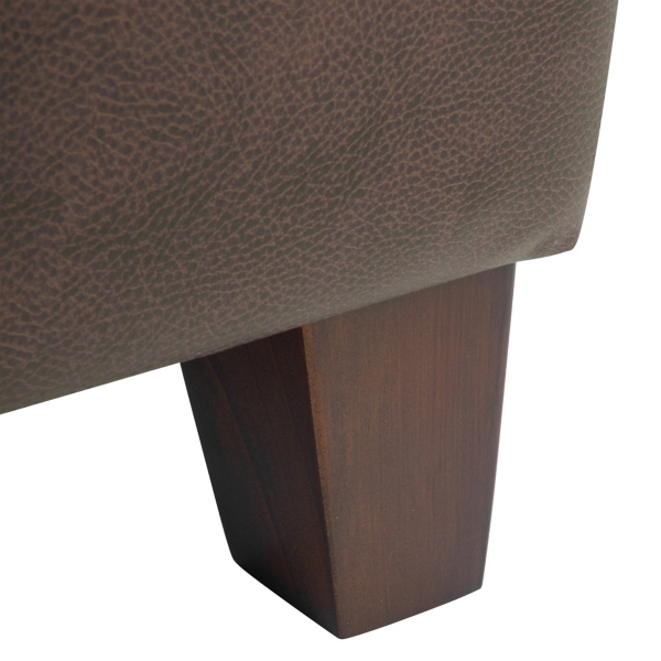 Brown Faux Leather Large Square Storage Ottoman