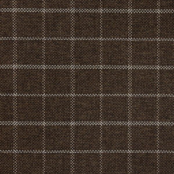 Brown Windowpane Upholstered Storage Ottoman