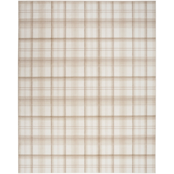 Beige & Ivory Plaid Grafix Area Rug