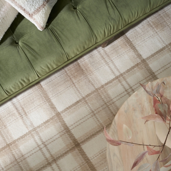 Beige & Ivory Plaid Grafix Area Rug