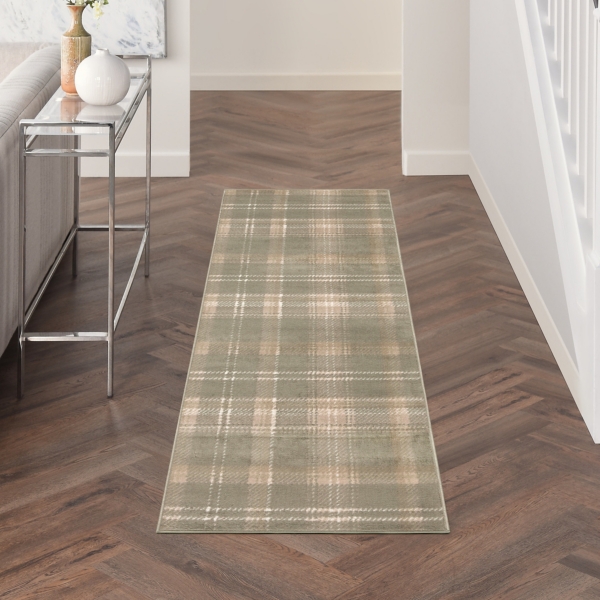 Olive Plaid Grafix Runner, 2x6