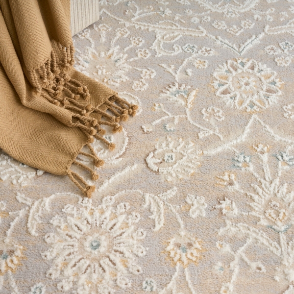 Isla Gray Floral Vine Area Rug, 5x7