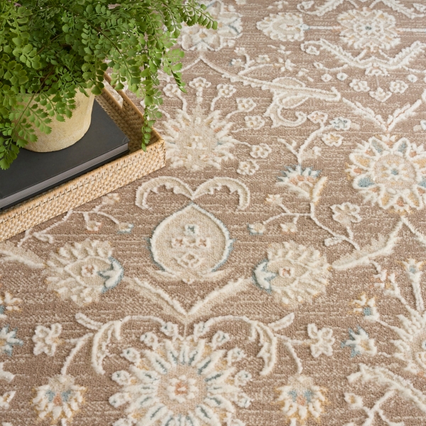 Isla Mocha Floral Vine Area Rug
