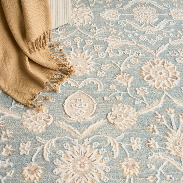 Isla Blue Floral Vine Area Rug, 5x7