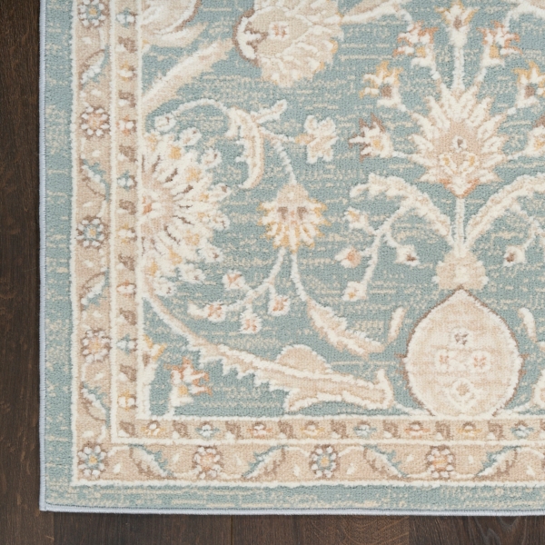 Isla Blue Floral Vine Area Rug, 5x7