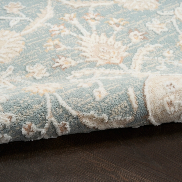 Isla Blue Floral Vine Area Rug, 5x7